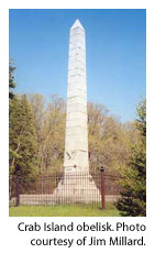 The obelisk on Crab Island.